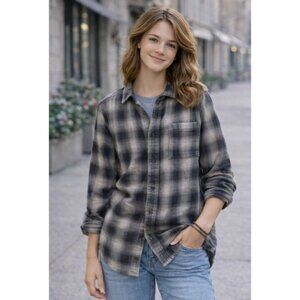 Authentic Roots Plaid 90s Y2K style Button-Up‎ Shirt Womens Size Small
